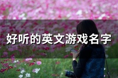 ​好听的英文游戏名字(精选106个)